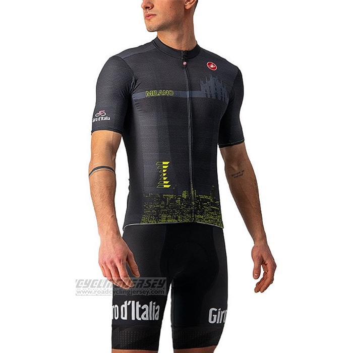 2021 Cycling Jersey Giro D'italy Black Short Sleeve and Bib Short